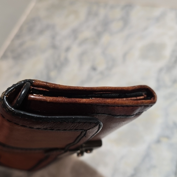 Fossil Brown Leather Long Wallet with Metal Clasp - Picture 7 of 15